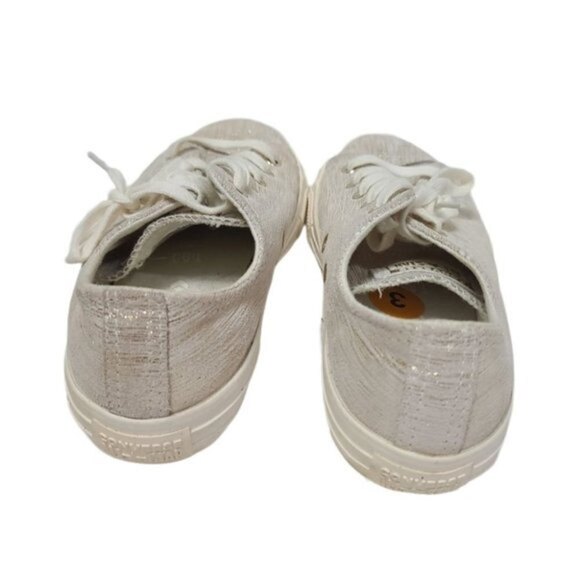 Converse Gold Metallic Low Top Casual Youth Sneakers Size 3 - Picture 5 of 7